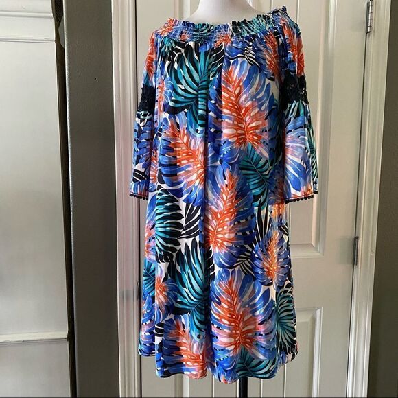 J Lo by Jennifer Lopez Women's Off-The-Shoulder Smocked Dress morning glory blue - Picture 2 of 12